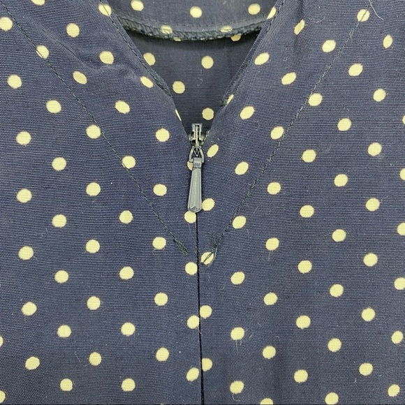 Adrienne Vittadini navy & white polka dot sleeveless wide leg jumpsuit - Picture 5 of 10